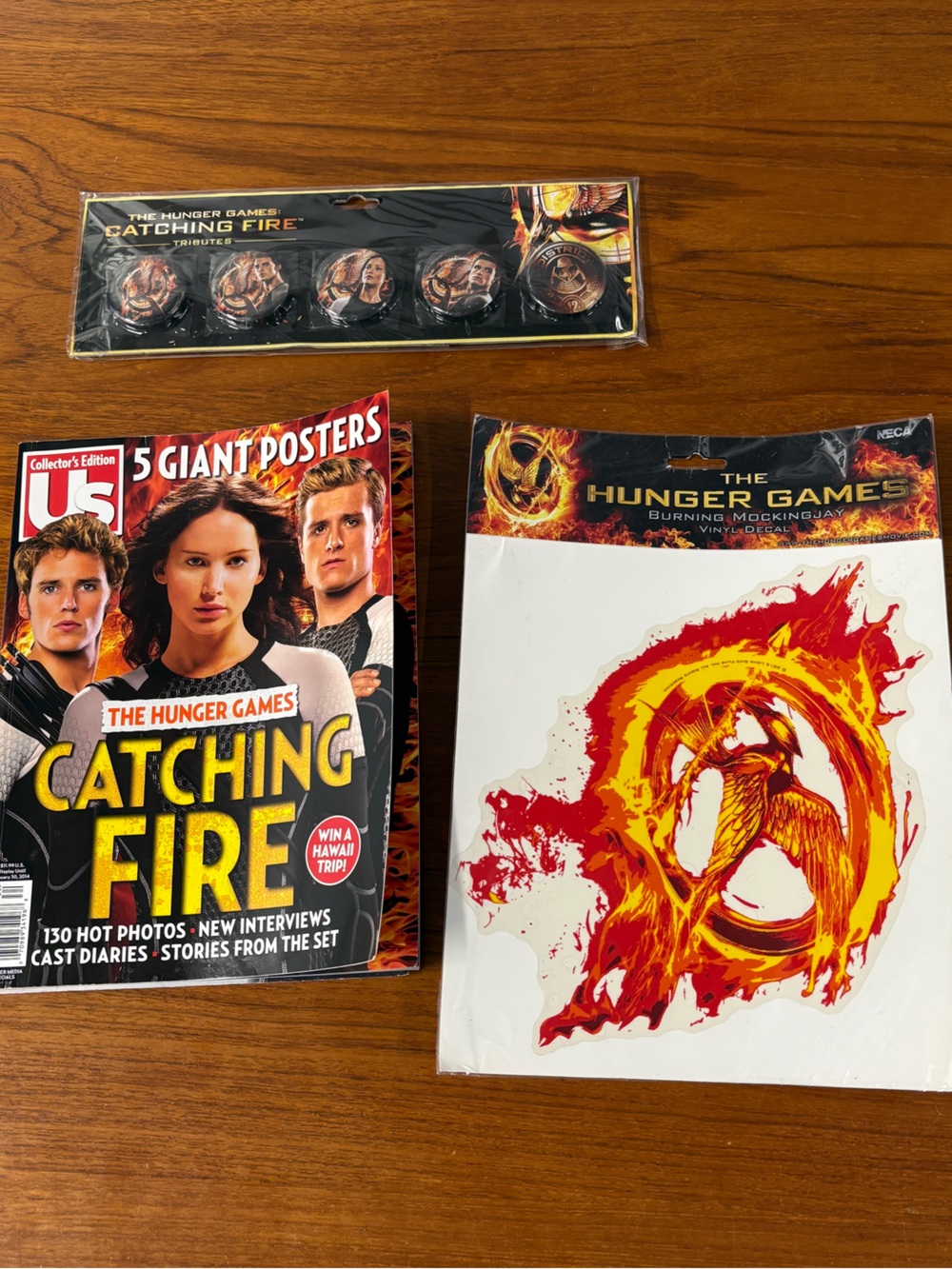 NECA The Hunger Games Pin Buttons Poster Magazine Decal Cards Misc Lot